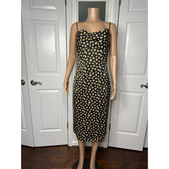 WeWoreWhat Cowl Neck Sunflower Print Dress Size 8 NWT - Picture 2 of 8